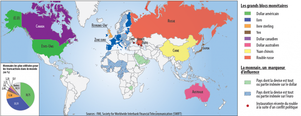 Blocs monétaires et sphères d’influence géostratégiques